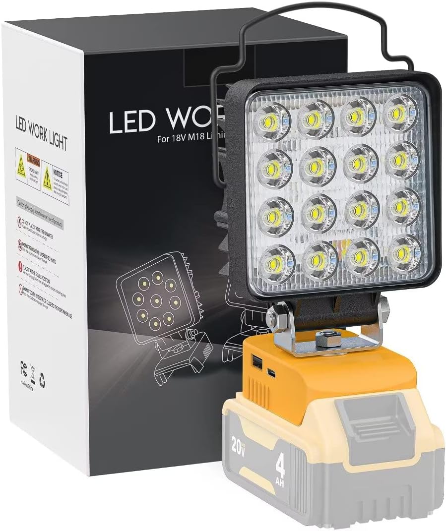 LED Work Light 48W for Dewalt 20V Battery Livowalny