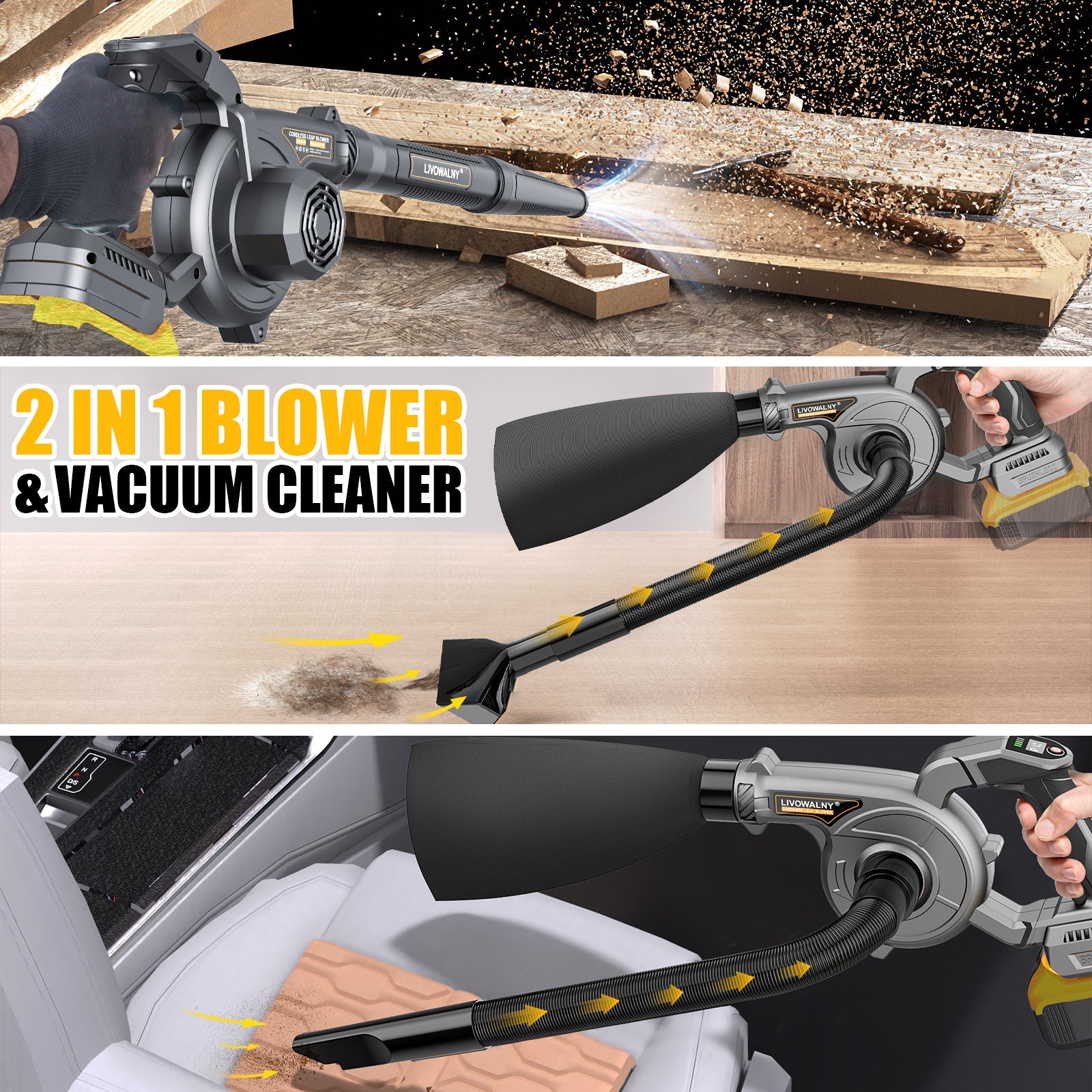 Leaf blower vacuum