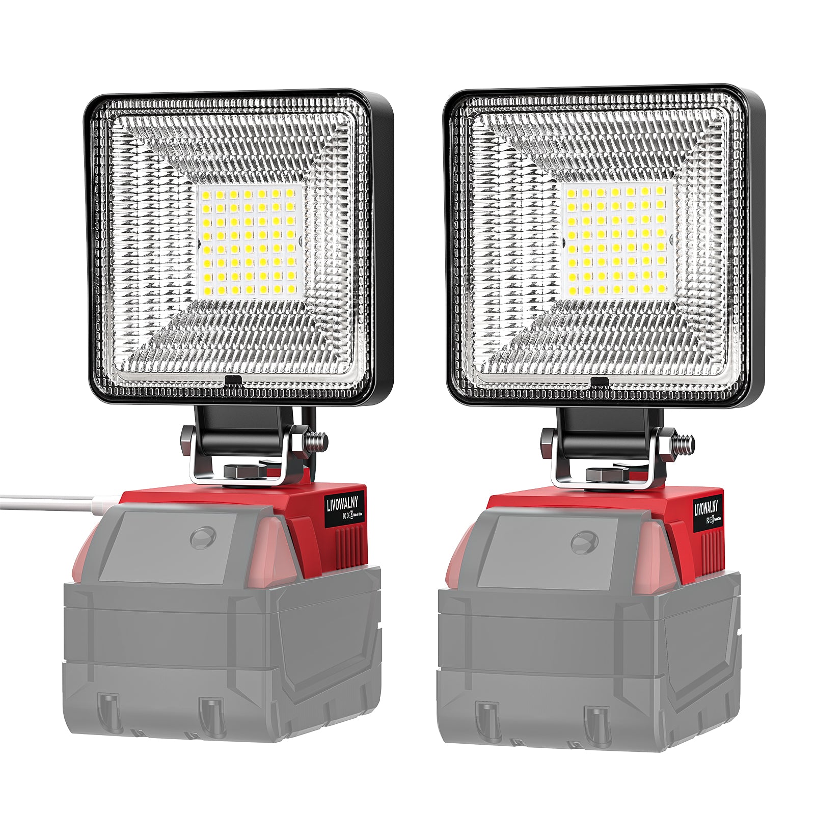 2 PCS Cordless LED Work Light for Milwaukee M18 Battery （No Battery）