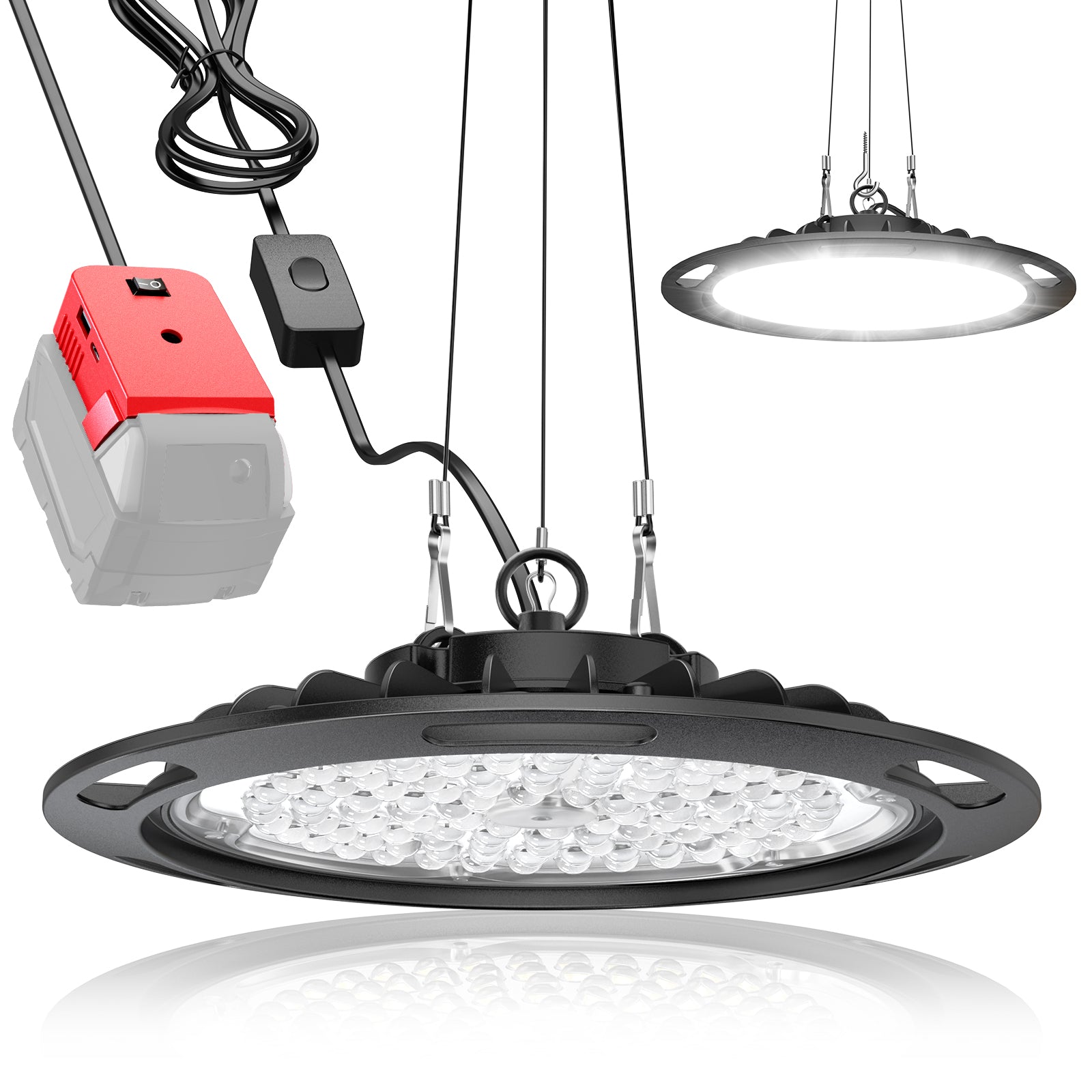 LED Garage Lights for Milwaukee m18 Battery - LIVOWALNY 60W 6000LM Ceiling Light 6500K (NO Battery)