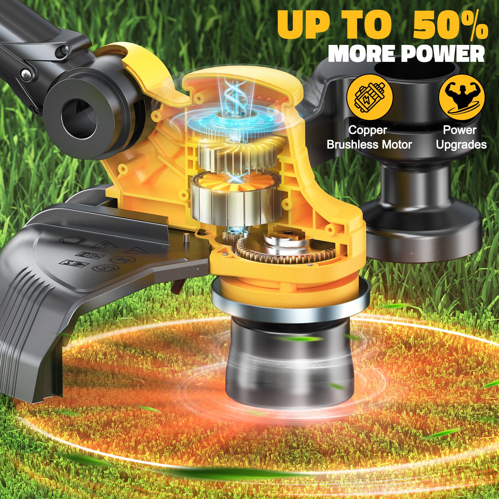 Cordless String Trimmer for Dewalt 20V Battery, Folding 3 in1 Weed Eater