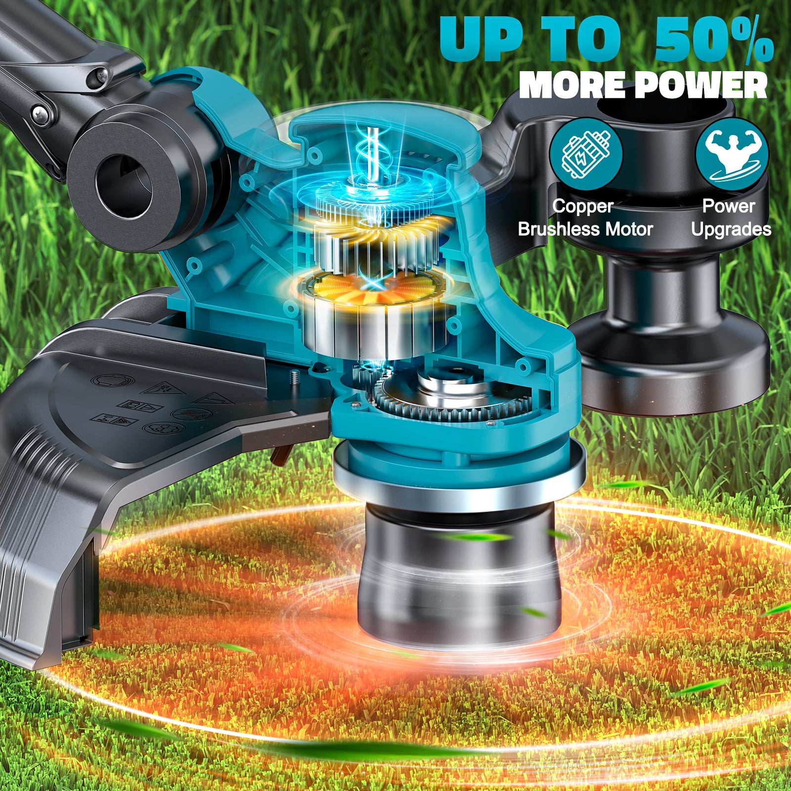 Cordless String Trimmer for Makita 18V Battery, Folding 3 in1 Weed Eater