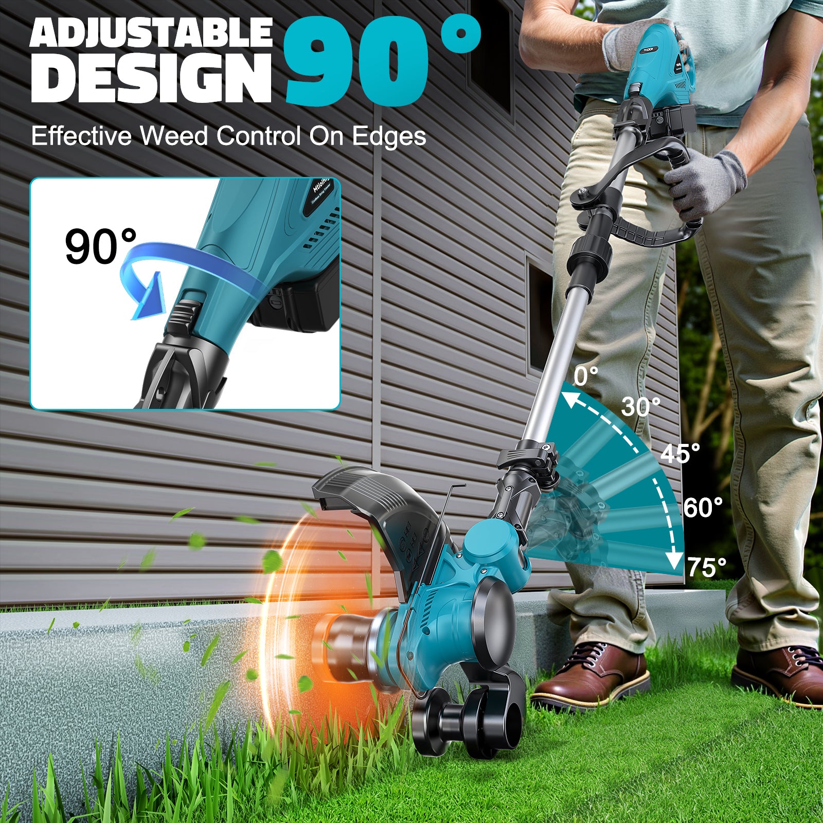 Cordless String Trimmer for Makita 18V Battery, Folding 3 in1 Weed Eater