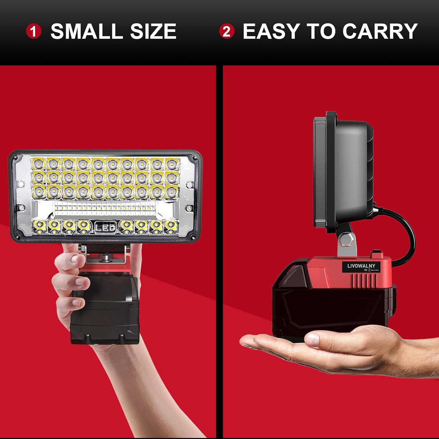 LED Work Light 68W for Milwaukee m18 Battery