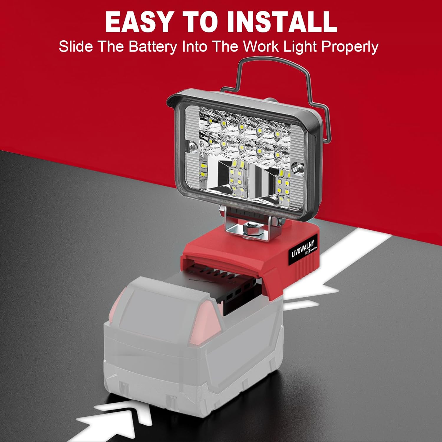 LED Work light 20W for Milwaukee m18 Battery