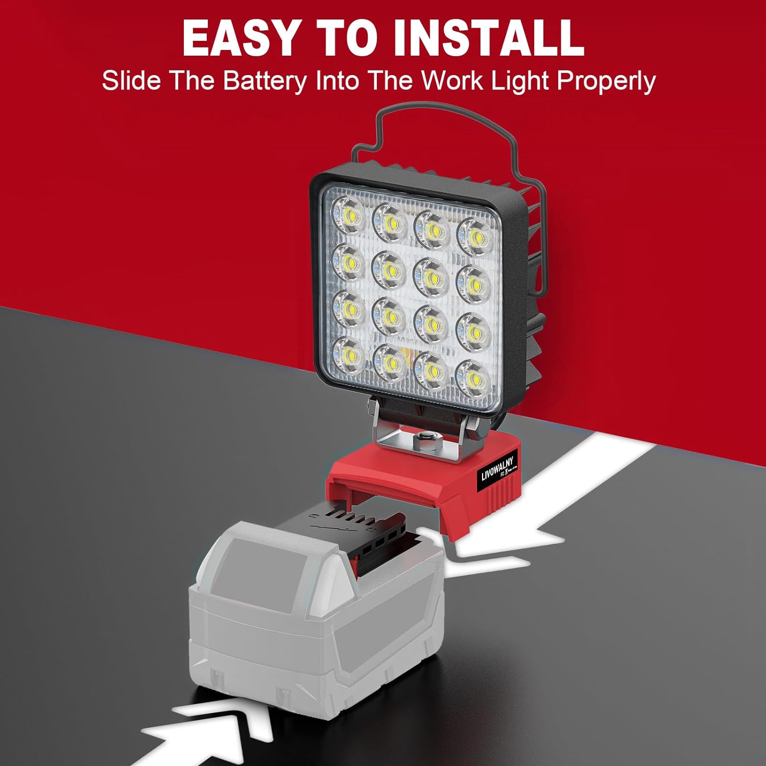 LED Work Light 48W for Milwaukee m18 Battery