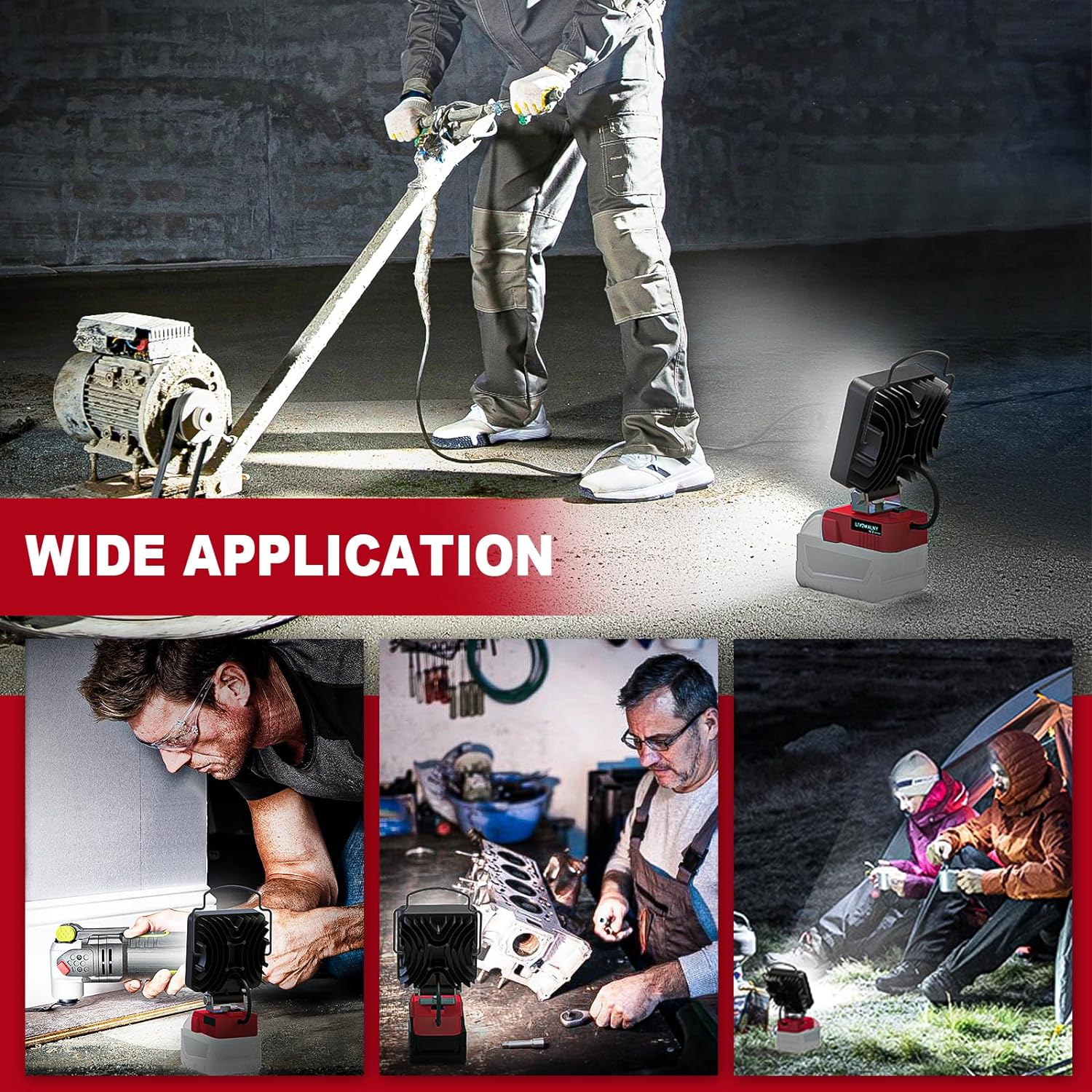 LED Work Light 48W for Milwaukee m18 Battery